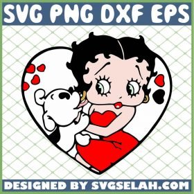 Betty Boop Heart Dog Love SVG PNG DXF EPS 1