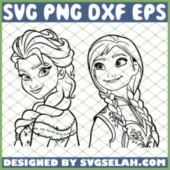 Frozen Elsa And Anna SVG PNG DXF EPS 1