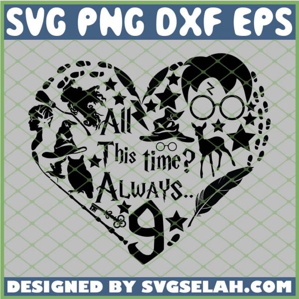 Harry Potter Valentines All This Time Always 9 3 4 SVG PNG DXF EPS 1