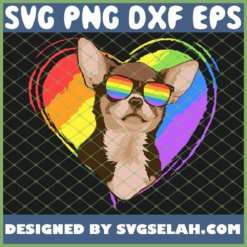 Chihuahua Rainbow Heart Gay Pride Lgbt Dog Lover SVG PNG DXF EPS 1