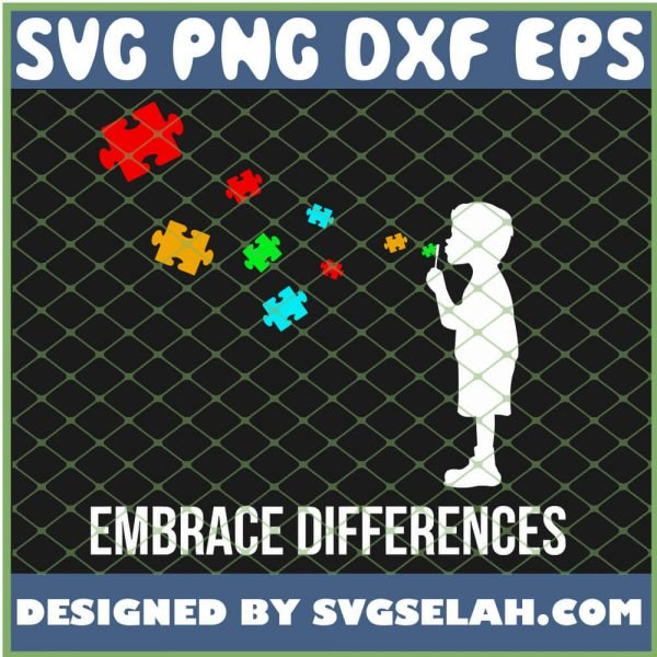 Embrace Differences Support Autism Awareness Day SVG PNG DXF EPS 1