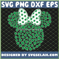 4 Leaf Clover Outline SVG Minnine With Bow Disney Shamrock SVG PNG DXF EPS 1