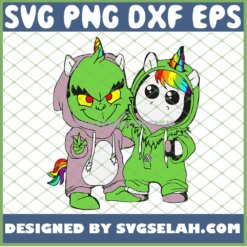 Baby Grinch And Unicorn We Are Best Friend Costume SVG PNG DXF EPS 1