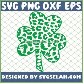 Cheetah Animal Print Shamrock St Patricks Day SVG PNG DXF EPS 1