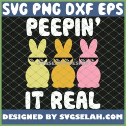 Cool Bunnies Dancing Together Peepin It Real Easter Day SVG PNG DXF EPS 1