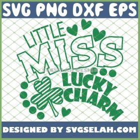 Cute St PatrickS Day Little Miss Lucky Charm SVG PNG DXF EPS 1