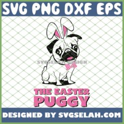 Easter Puggy Cute Dog Pug Funny Easter SVG PNG DXF EPS 1