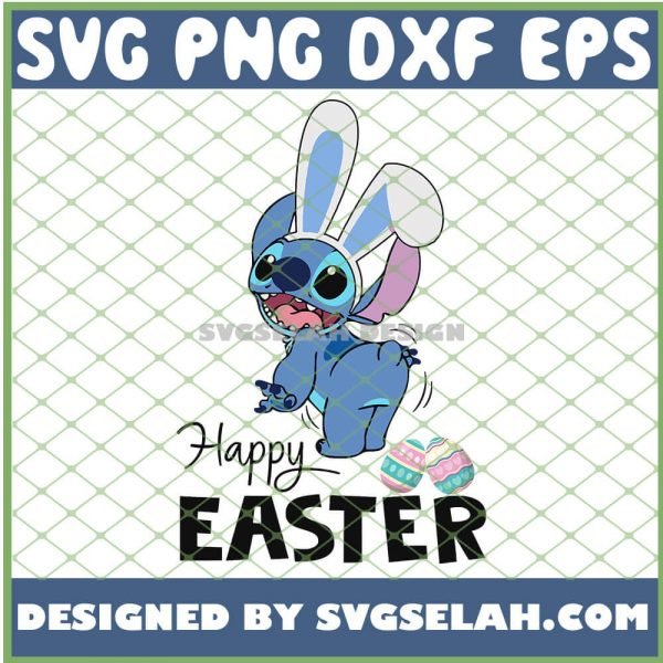 Stitch Happy Easter Raglan Disney Easter Egg SVG PNG DXF EPS 1