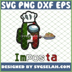 Among Us Italian Chef Cooking Pasta Imposta SVG PNG DXF EPS 1