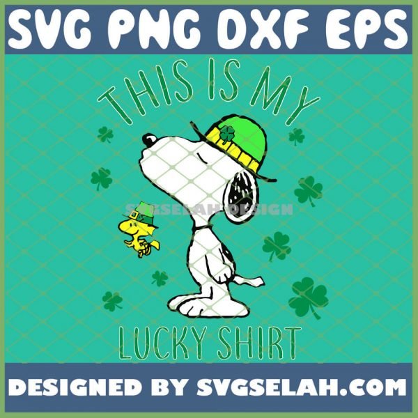 Snoopy Dog With Woodstock Saint Patricks This Is My Lucky Shirt SVG PNG DXF EPS 1