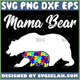 Autism Awareness Mama Bear And Baby Bear Svg 1