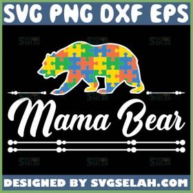 Autism Mama Bear Svg Autistic Autism Awareness Svg Autism Puzzle Piece Bear Svg 1