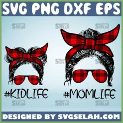 Buffalo Plaid Mom Hair Svg Kid Life And Mom Life Svg Messy Bun Mom Hair Svg 1