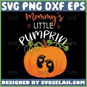 Halloween Pregnancy Mom To Be MommyS Little Pumpkin Svg Pregnancy Announcement Svg Baby Feet Svg 1