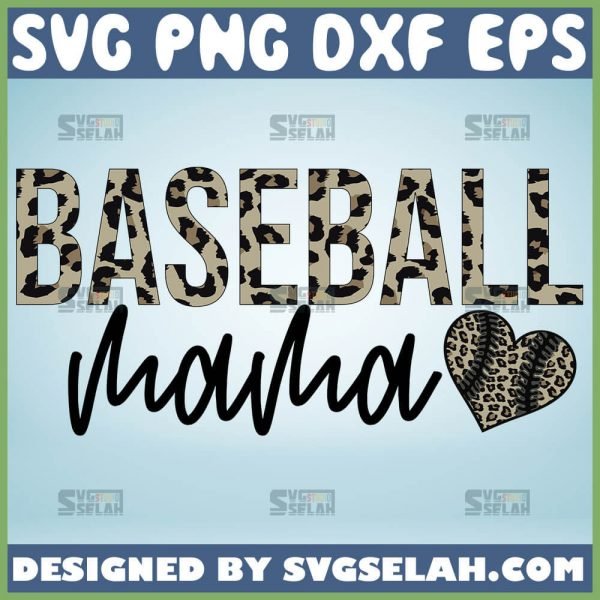 Leopard Baseball Mama Svg Heart Baseball Svg 1