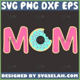 Mom Donut Svg Bitten Pink Donut With Sprinkles Svg 1