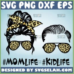 Mom Life Kid Life Svg Mom Life Skull Shirt Svg Bandana Sunglasses Leopard Print Svg 1