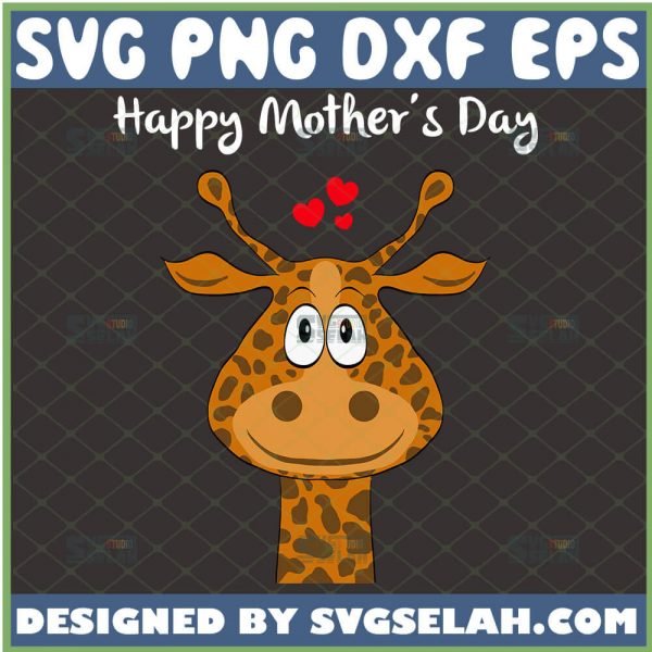 Happy MotherS Day Mom Giraffe Svg Cute Giraffe Svg Giraffe Head Svg Giraffe Face Svg Heart Svg 1 