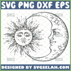 celestial sun and moon svg