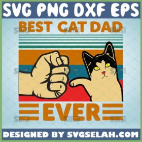 best cat dad ever svg fist bump fathers day svg funny black cat lover gifts