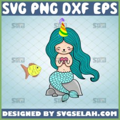 cartoon mermaid cat svg purrmaid svg cute animal lover gifts