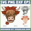 highland cow with bandana svg