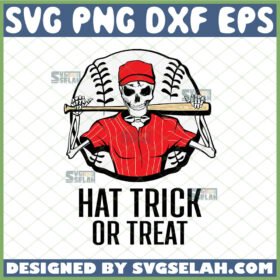 skeleton hat trick or treat svg skeleton playing baseball svg