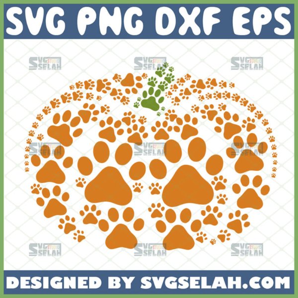 paw print pumpkin svg