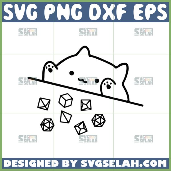 cat throwing dice svg