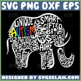 autism awareness elephant svg