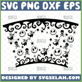 jack skellington and zero starbucks full wrap svg