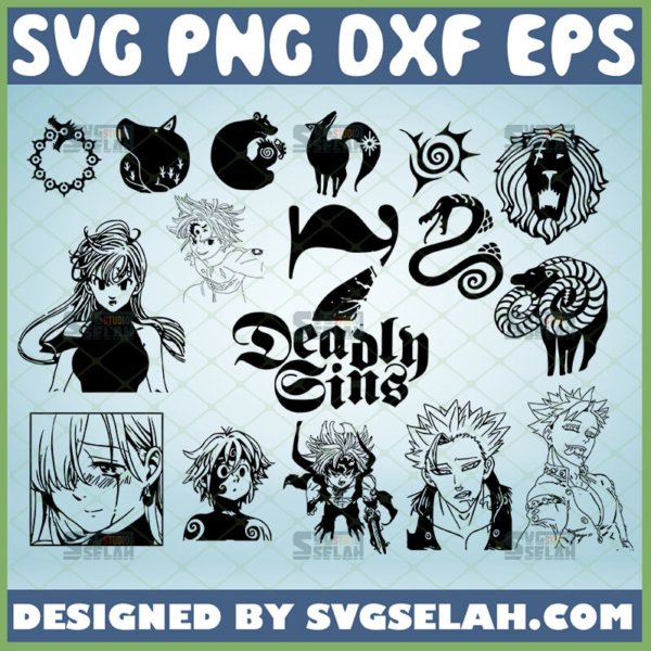 seven deadly sins svg bundle anime manga inspired