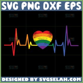 pride heartbeat lgbt svg