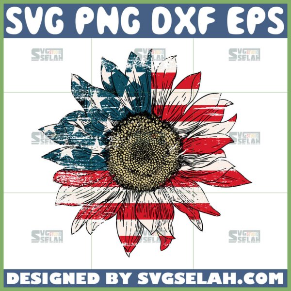 american flag sunflowers svg