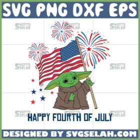 baby yoda happy fourth of jully svg