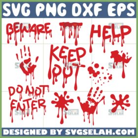 blood splatter svg bloody handprint drips svg serial killer horror halloween bundle svg