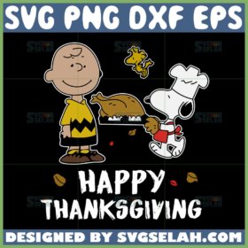 snoopy and charlie brown happy thanksgiving svg