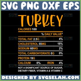 thanksgiving ingredients svg turkey nutrition facts svg turkey ingredients svg